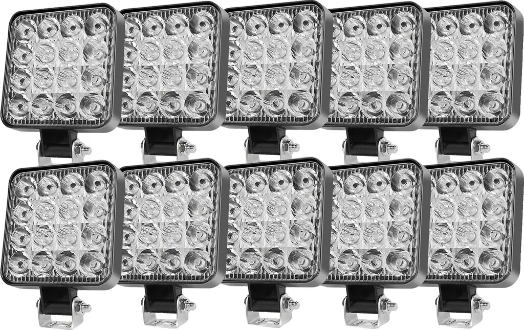 Lumière de travail LED étanche et durable - Lot de 10 pièces professionnelles