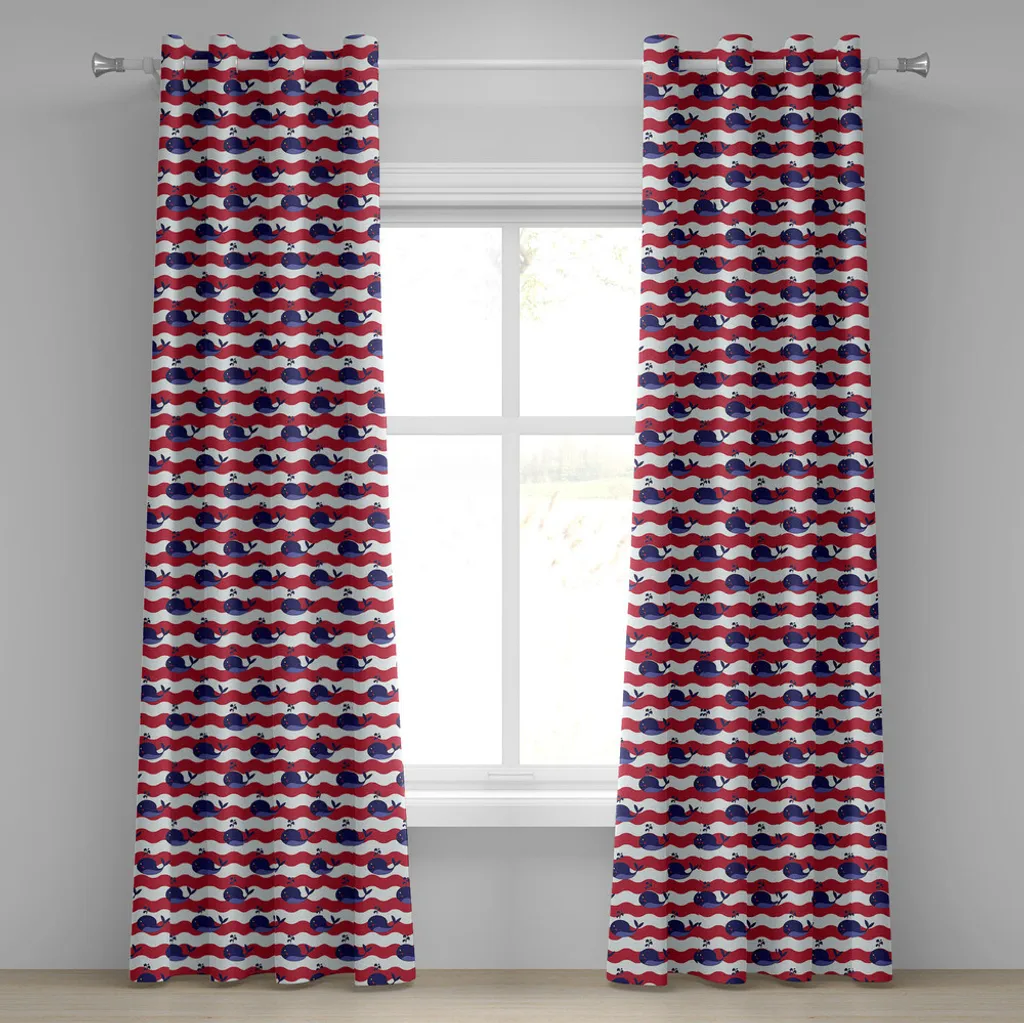 Set 2 Pannelli Tende ABAKUHAUS Blu Corallo 280 cm x 245 cm - 1