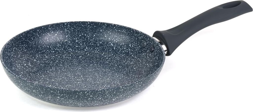 Nachtfall Stein Bratpfanne Antihaft Dual Layer 24cm - Induktionsgeeignet - Blau Marmor - Weniger Öl Kochen - Weicher Bakelitgriff