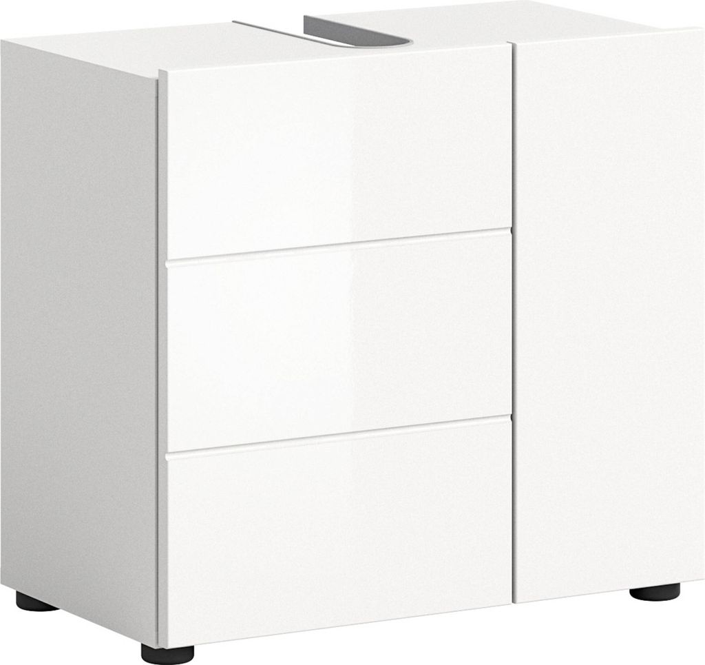 Vira meuble sous lavabo 2 portes blanc brillant, blanc. Image du produit 