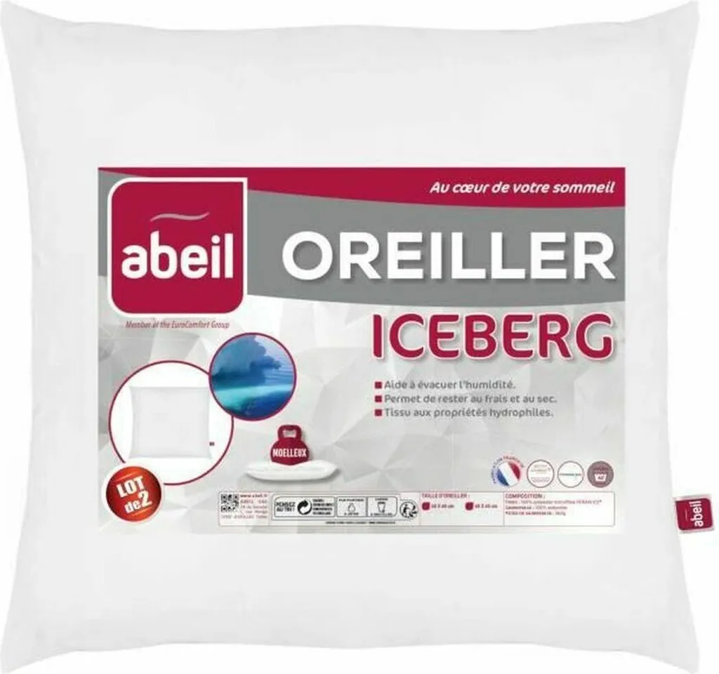 Lot 2 coussins Abeil anti-acariens - Oreillers respirants grand confort