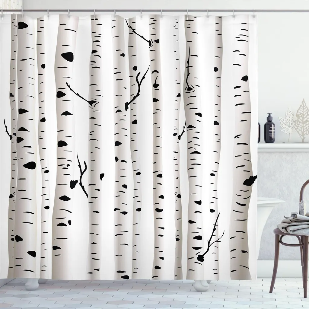 Tenda Doccia Betulla ABAKUHAUS 175x240 - Bagno Foresta Zen
