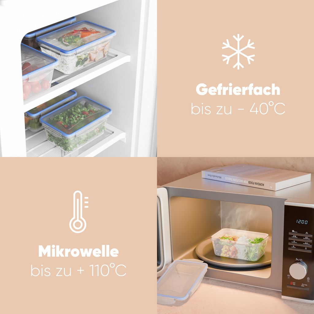 classbach® Frischhaltedosen mit Deckel | 5er Set | 100% Produktbild 3