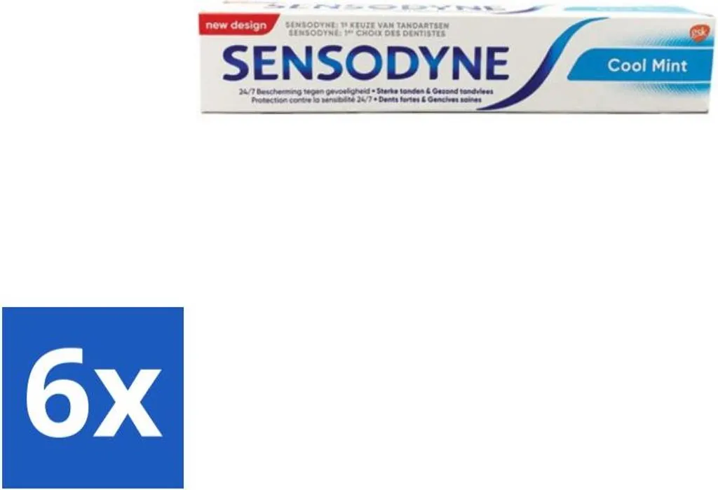 Dentifrice Sensodyne Menthe Fraîche pour Dents Sensibles - 6x75ml