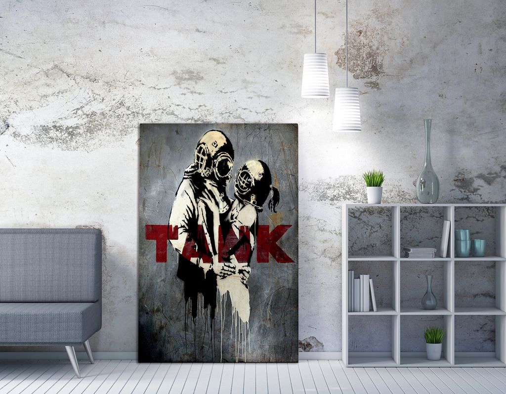 Wallity, WY11- BRS1122, Bunt, Leinwandbilder, 70 x 100 cm, 50% Baumwolle / 50% Polyester