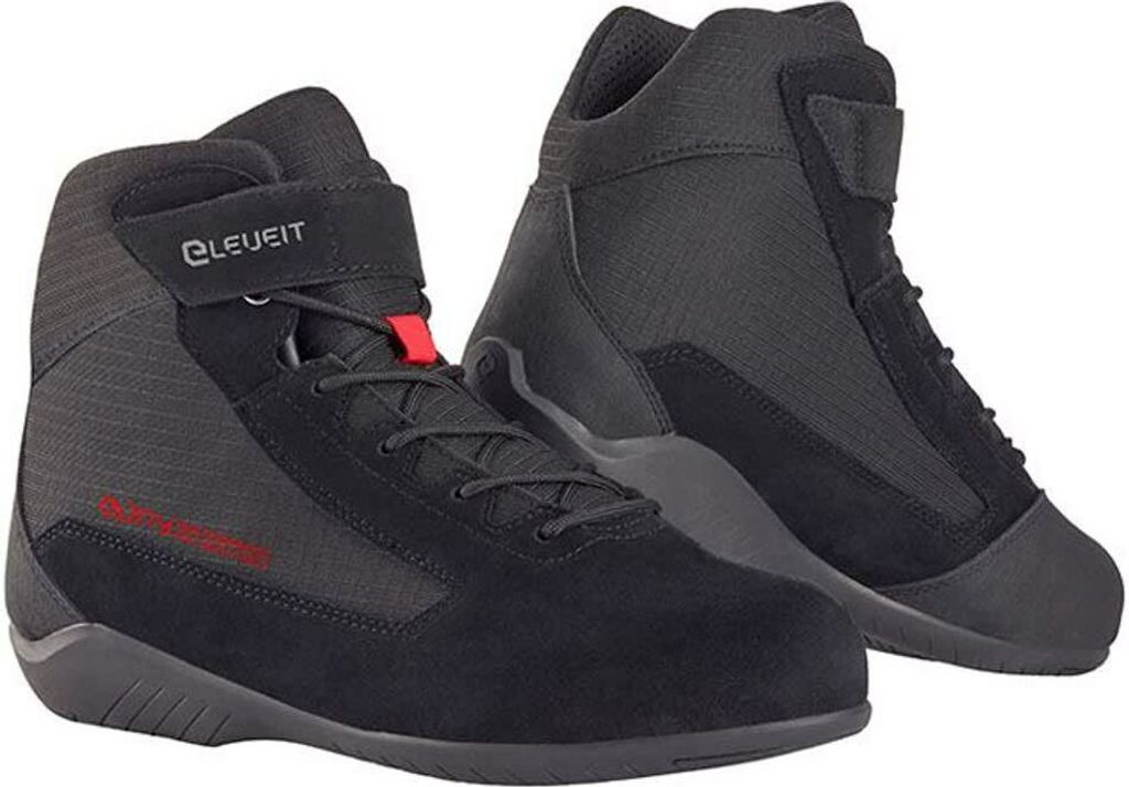 ELEVEIT Delta WP Road Schwarz Wasserdichte Motorradstiefel größe 43