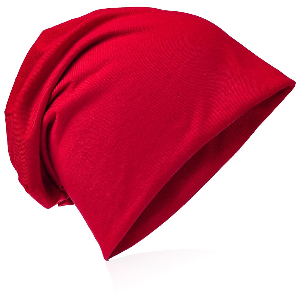 Beanie Muetze Unifarbe Weinrot Produktbild 