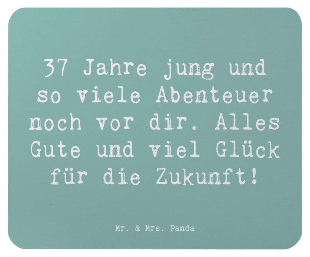 Mr. & Mrs. Panda Mouse Pad Spruch 37. Geburtstag Abenteuer - Meeresbrise - Geschenk, Liebe, Happy Birthday, Glücksmomente, Zukunft, laptop mousepa...