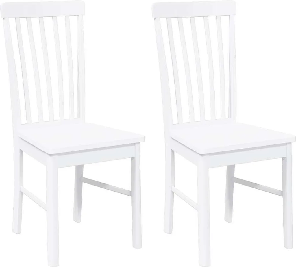 vidaXL Sedie da pranzo 2 pz. Legno massiccio bianco in legno di gomma