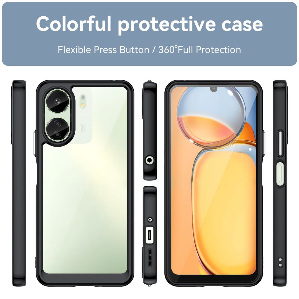 Custodia Silicone Trasparente Per Xiaomi Redmi 13C / Poco C65 - Moex AERO CASE Con Portadita