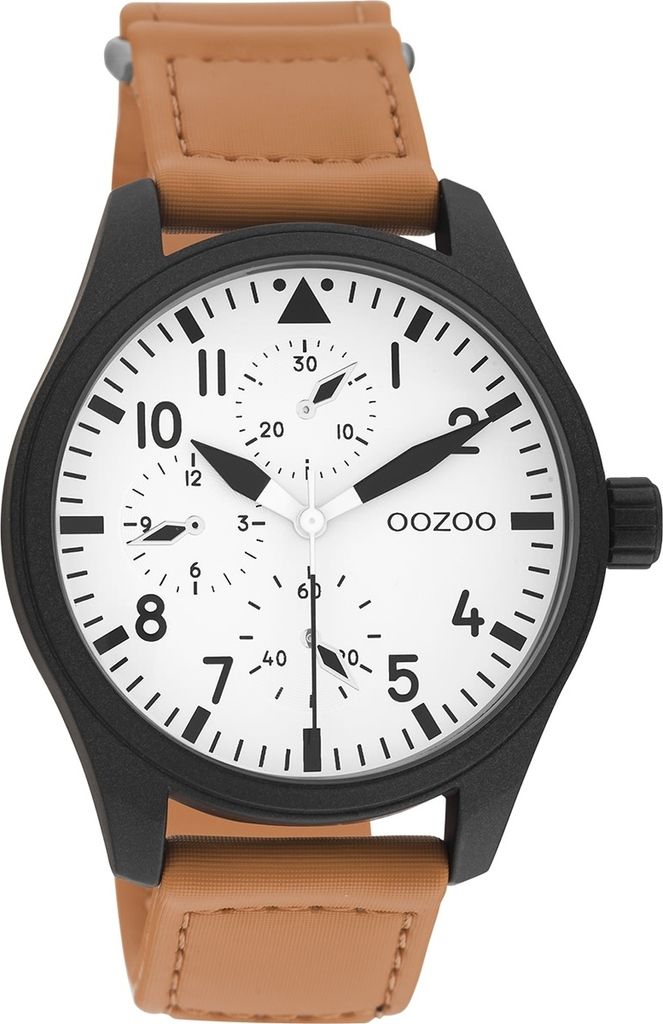 Oozoo Armbanduhr orange Leder Timepieces Herren Analog-Quarzuhr UOC11005