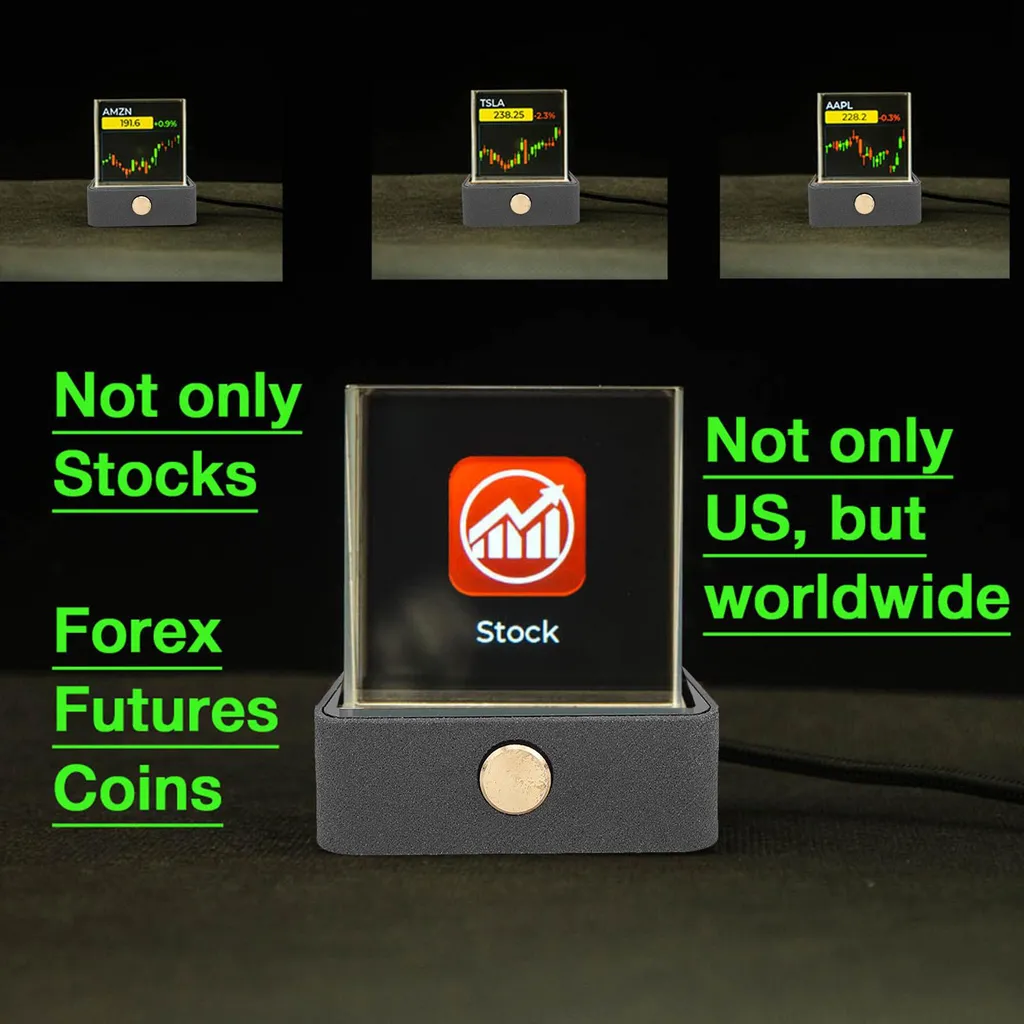 Orologio Cripto Bitcoin LCD Nero - Display Meteo e Umidità WiFi - 4