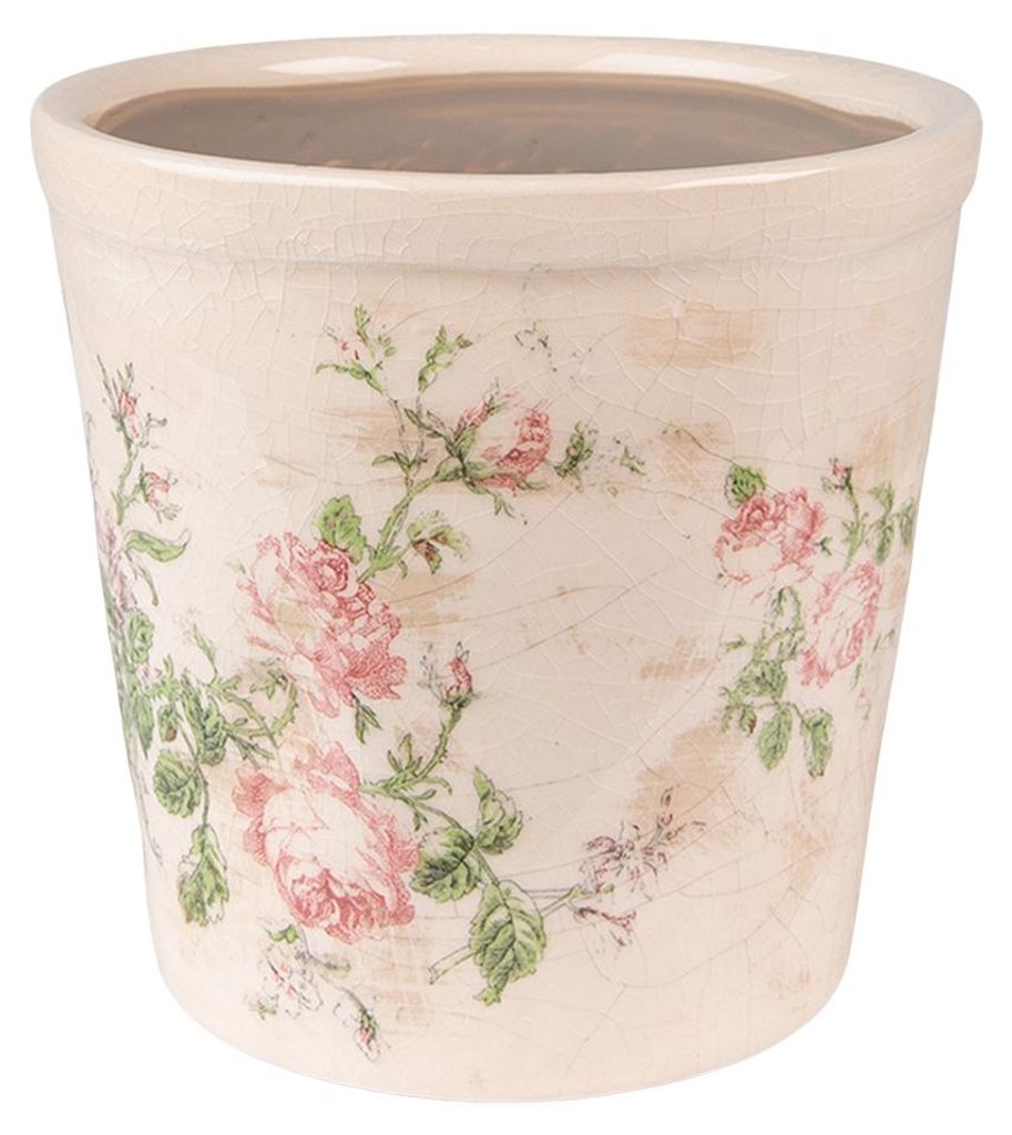 Clayre & Eef Doniczka Ø 15x14 cm Kwiaty ceramiczne Zdjęcie produktu 