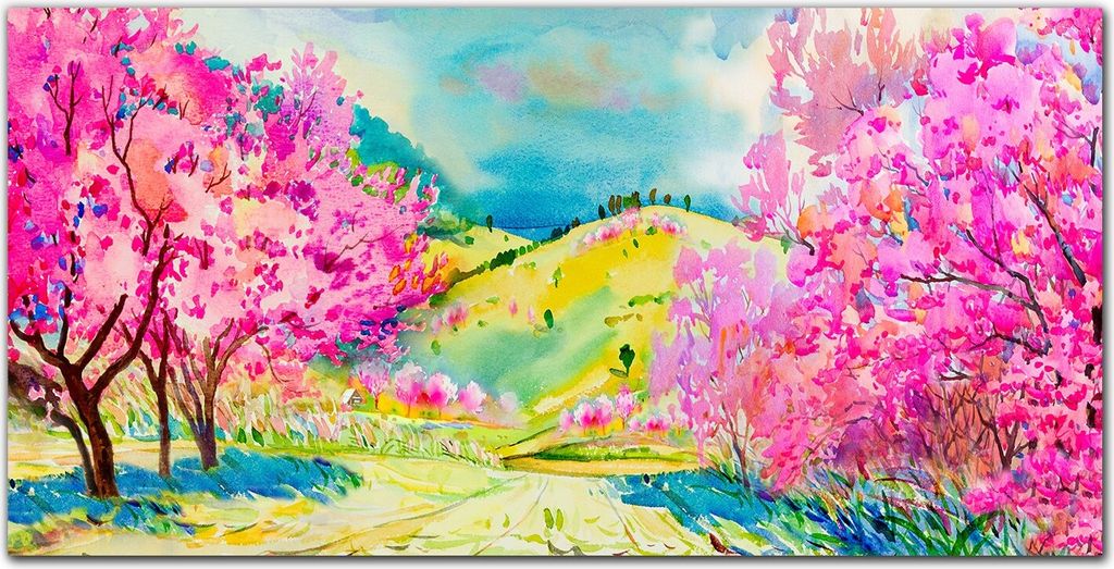 Coloray Bild aus Acryl 140 cm x 70 cm - Bild auf Acrylglas Gehärtetes Acryl Wohnzimmer Küche Dekoration Wanddekoration - Tree Hill