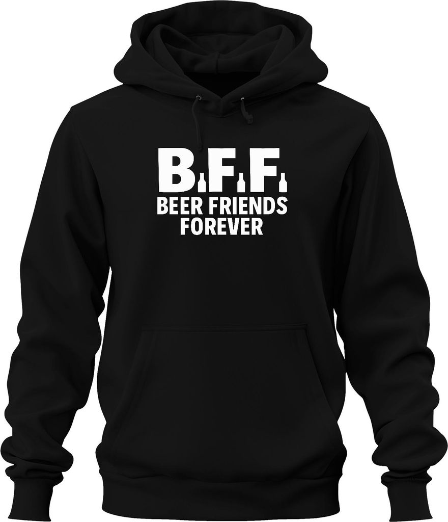 BFF Bier Freunde Für Immer Party Geschenk JGA Kneipe Vatertag Uni Hoodie Kapuzenpullover, Schwarz, XXL