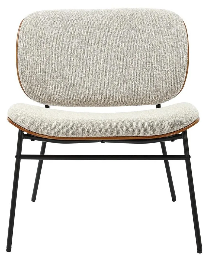 Fauteuil bouclé écru SERGE avec assise moelleuse et design moderne