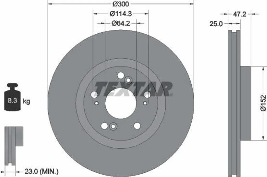 Disque de Frein TEXTAR 92140903 OE 45251S0X000 pour Honda Accord