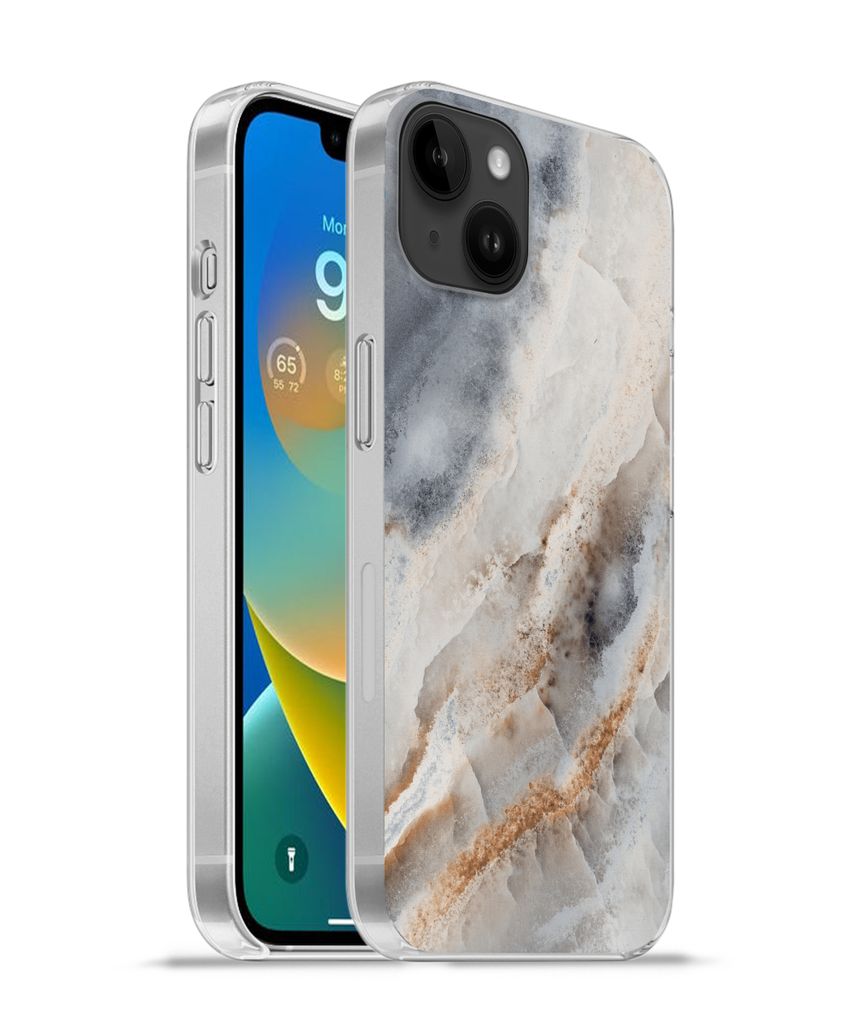 MuchoWow Handyhülle Schutzhülle Hülle für Apple iPhone 14 Plus - Soft case Natursteine - Mineralien - Muster Silikon Softcase Handy Hülle - ...