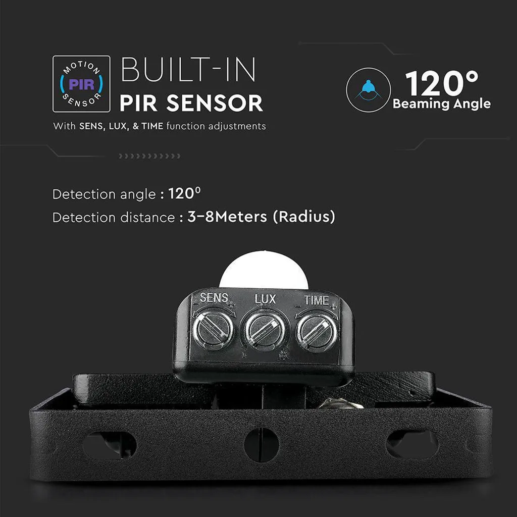Faretto LED da parete per esterni rilevatore di movimento IP65 3600Lm bianco caldo - 6