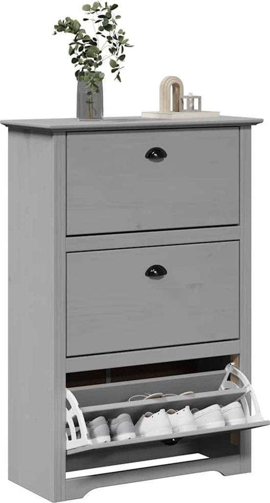 (Robust Möbel)Schuhregal - elegantes Design - Schuhablage/Schuhkommode BODO Grau 80x35x118cm Promotion418591 - Schuhregale