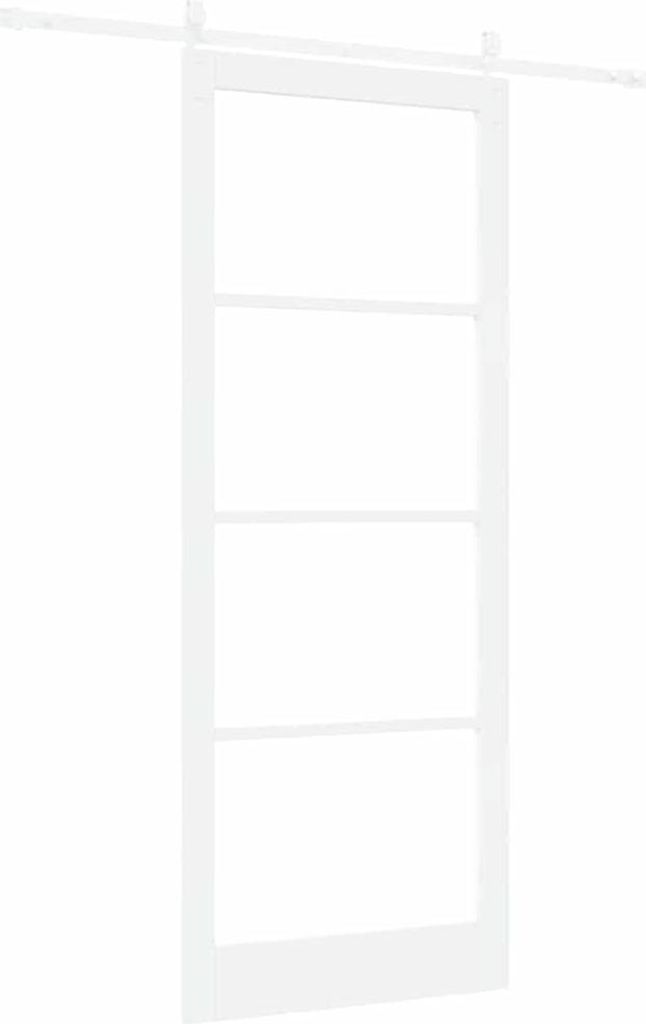 Schiebetür Weiß 93 x 232 cm Massivholz Kiefer und Glas