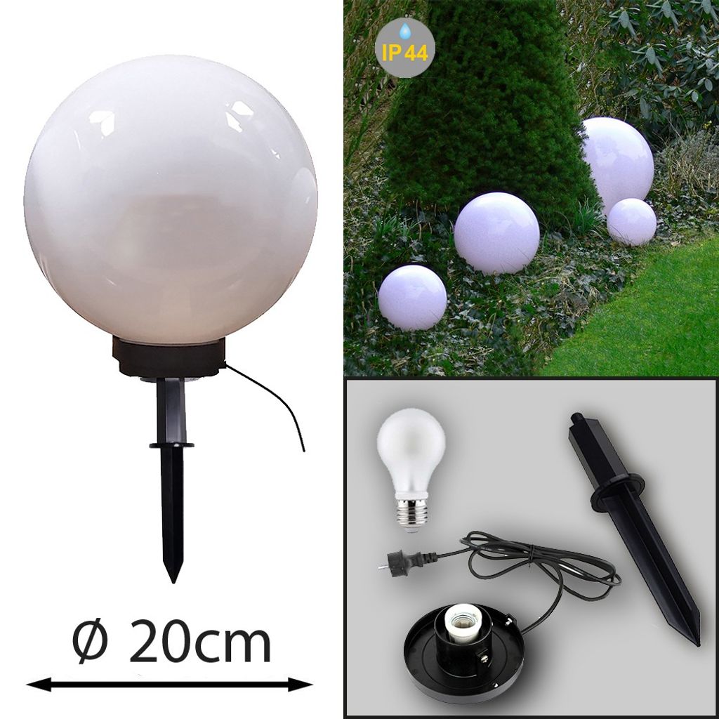 LED Kugelleuchte Kugellampen Set MARLON Gartenbeleuchtung Außen-Leuchtkugel 