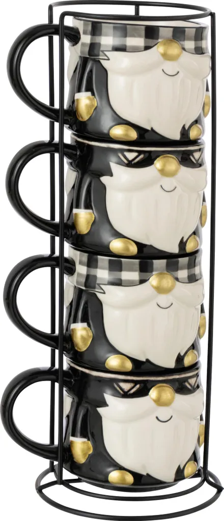 Tasses de Noël Chic J-Line en Dolomite pour une Déco de Table Réussie