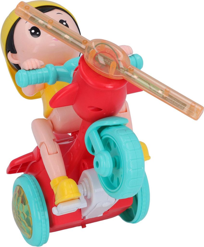 Elektrisches Dreirad-Spielzeug, cooles Licht, dynamische Musik, abnehmbares Trike-Musical im niedlichen Look, für Babys, Kleinkinder, Rot