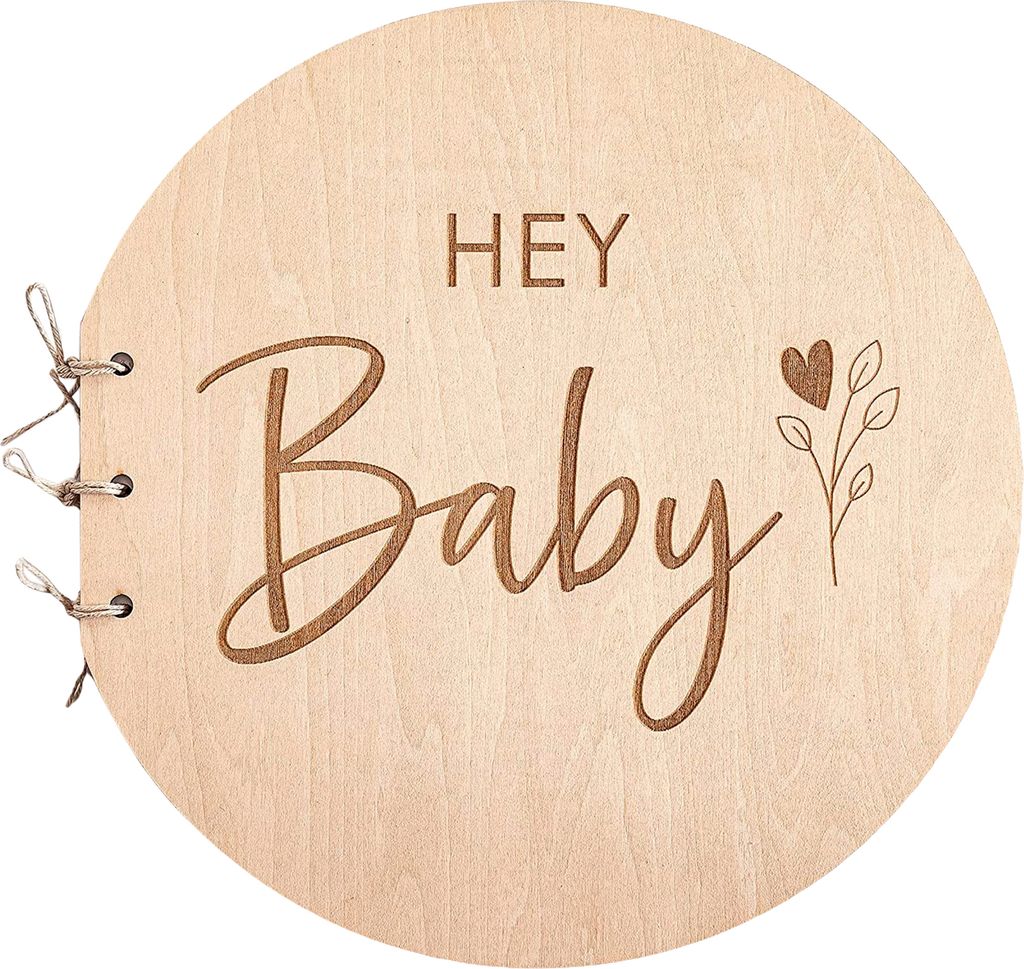 Gästebuch für Babyparty, Cherish Memories Wishes, Gästebuch aus Holz, einzigartiges Babyparty-Buch für Partydekoration