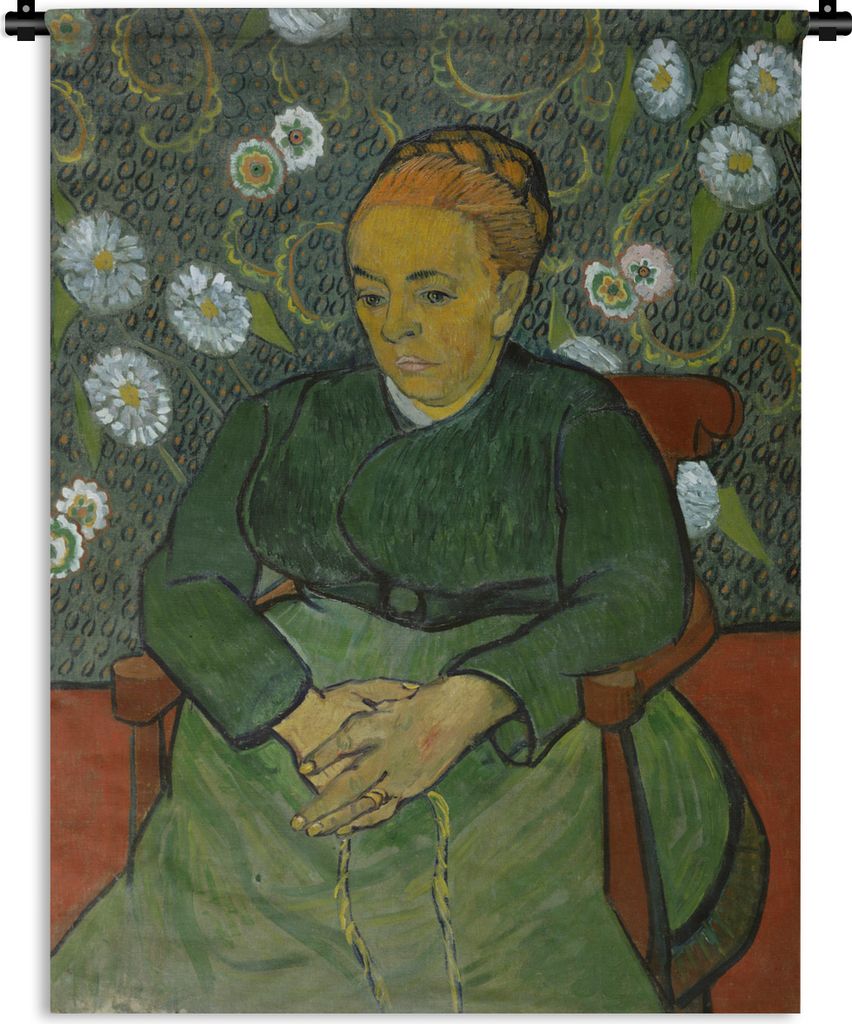 MuchoWow Wandteppich Wandbehang La berceuse (Porträt von Madame Roulin) - Vincent van Gogh 60x80 cm Tapisserie Dekoration Wandtuch - Decke - Wan...