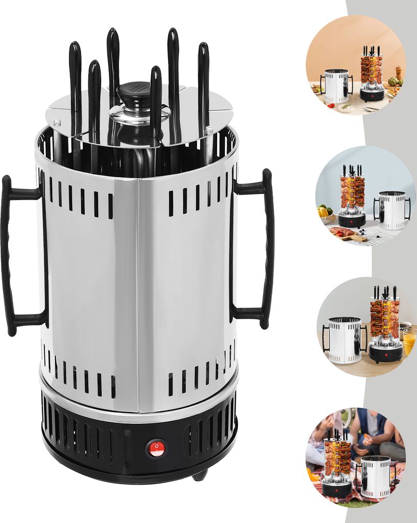 Vertikaler Elektrogrill, Vertikaler Rotisserie-Grill, Elektrische Drehgrillmaschine, Hitzebeständig und leicht zu reinigen