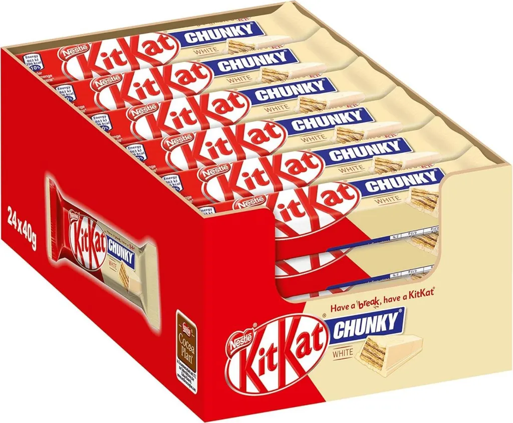 KitKat Chunky Blanc x24 : Finissez-en avec les Petites Faims de l'Après-Midi