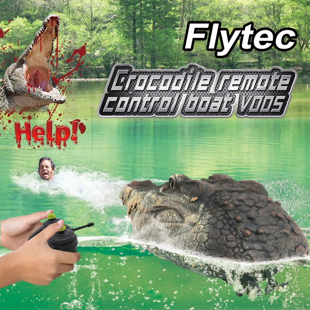 Flytec V005 Bateau Télécommandé 2.4G avec Tête Crocodile Réaliste