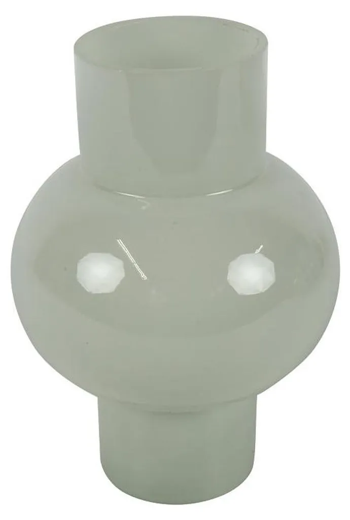 Vase décoratif en verre blanc opaque Countryfield, hauteur 21cm moderne