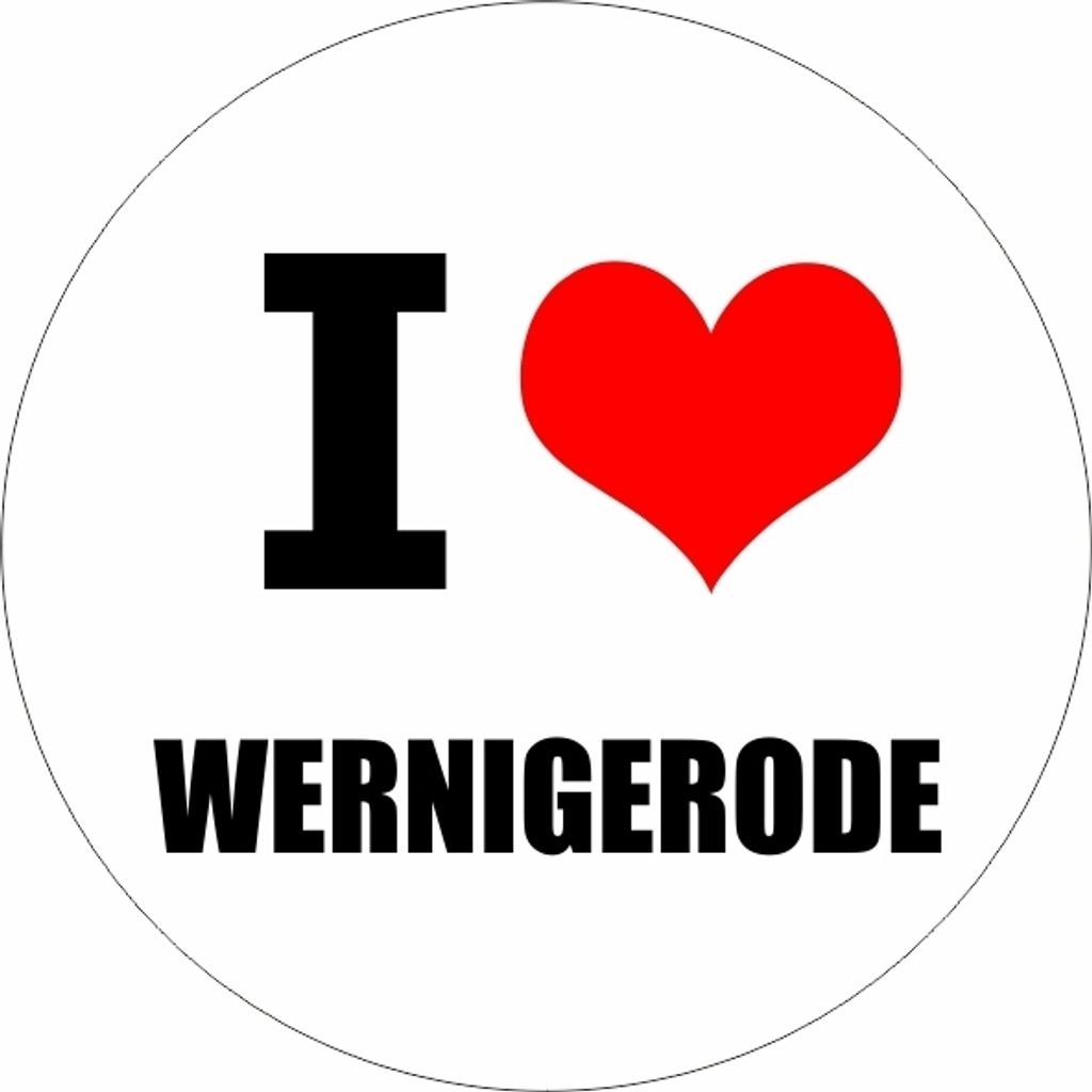 Kiwistar - Autoaufkleber - 5x5 cm - außen klebend - I love Wernigerrode für Auto, Laptop, Fahrrad, LKW, Motorrad Aufkleber mehrfarbig Sticker Decal