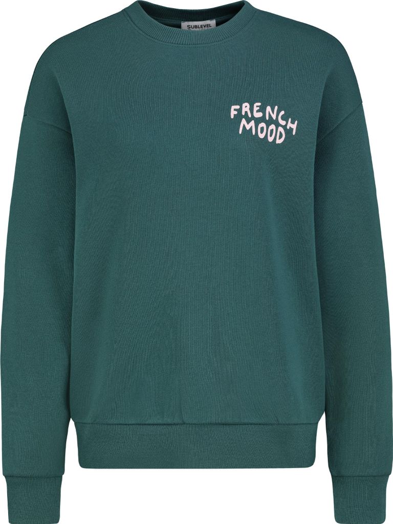 Sublevel Sweatshirt mit modernen Prints Dropped Shoulder Größe: S