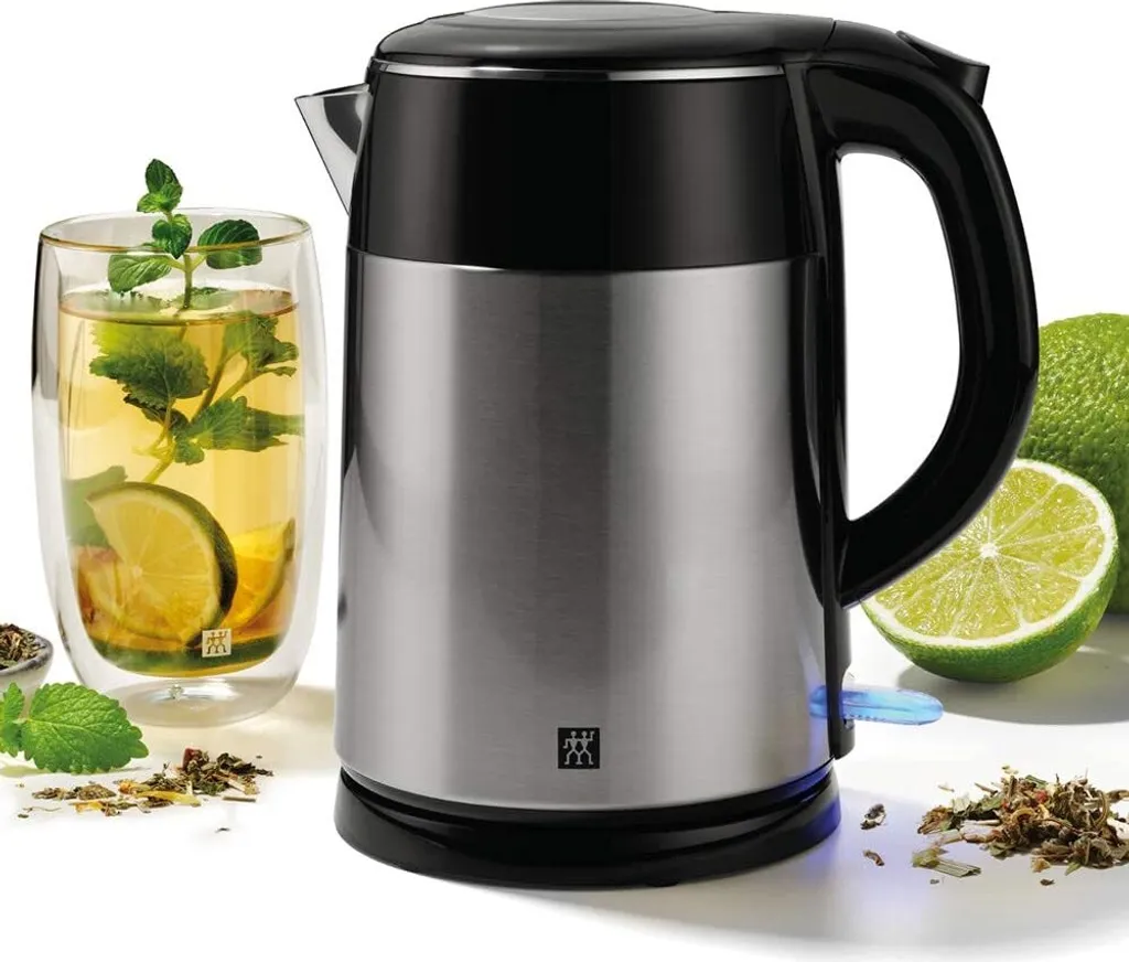 ZWILLING Bouilloire 1,2L en Acier Inoxydable Noir 1850W Performance