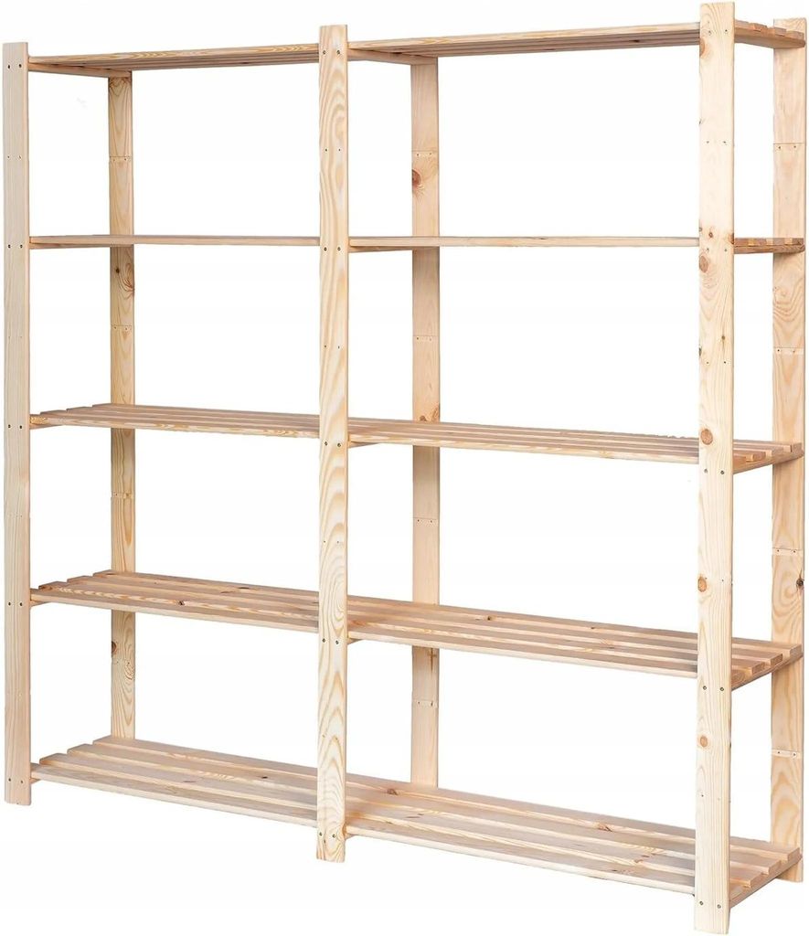 STOLMAK Drevený regál 170x170x38 cm, 5 políc, masívna Obrázok produktu 