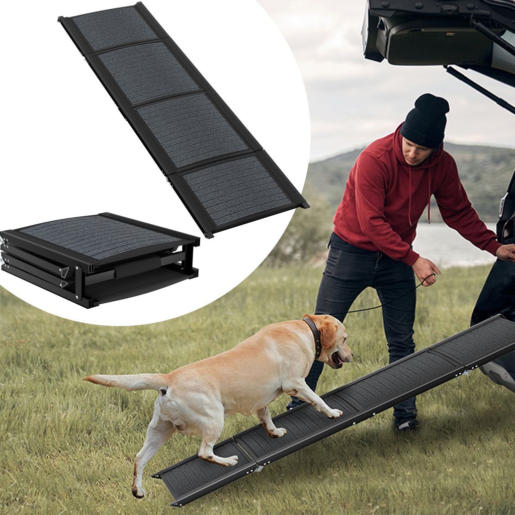 LZQ 157cm Hunderampe Auto Klappbar,Hundetreppe Auto mit Produktbild