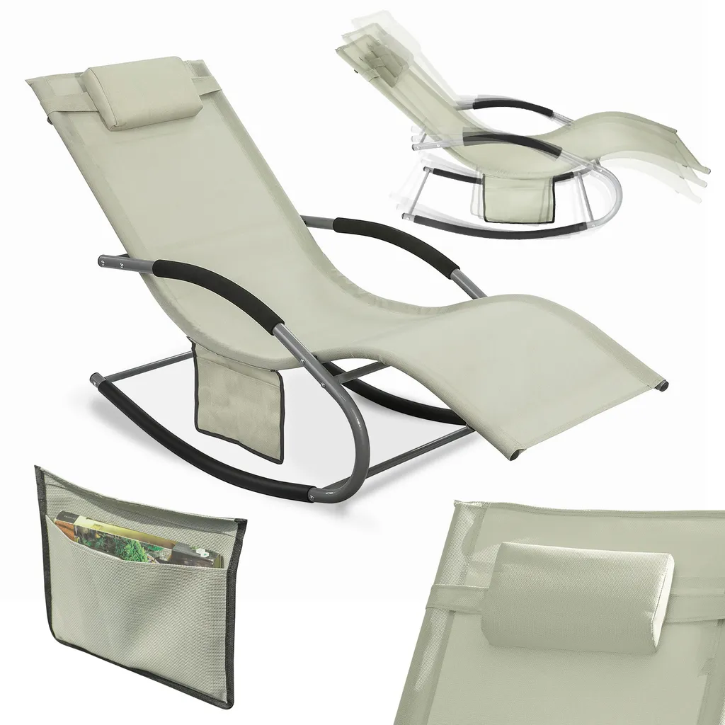 Lettino a Dondolo 2 Persone SoBuy OGS28-MIx2 Design Ergonomico