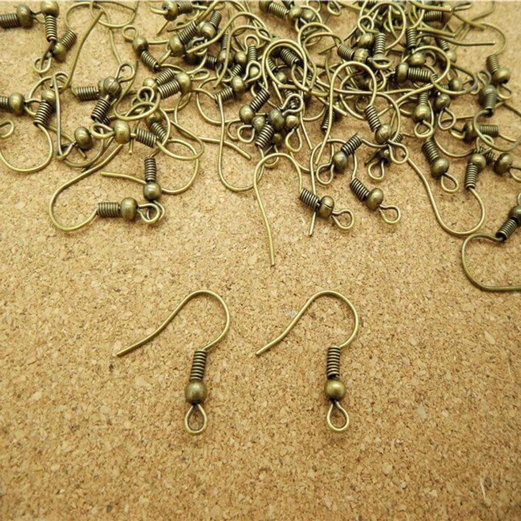 100 Stück/500 Stück Ohrring-Haken-Spulen-Ohrhaken für die Reparatur von DIY-Schmuckstücken-Messing,100pcs