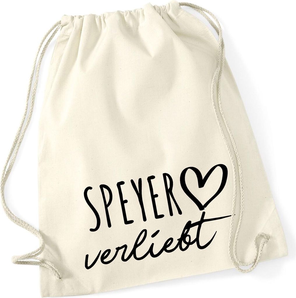 Huuraa Turnbeutel Speyer verliebt 12 Liter Natural Baumwolle Rucksack Geschenkidee