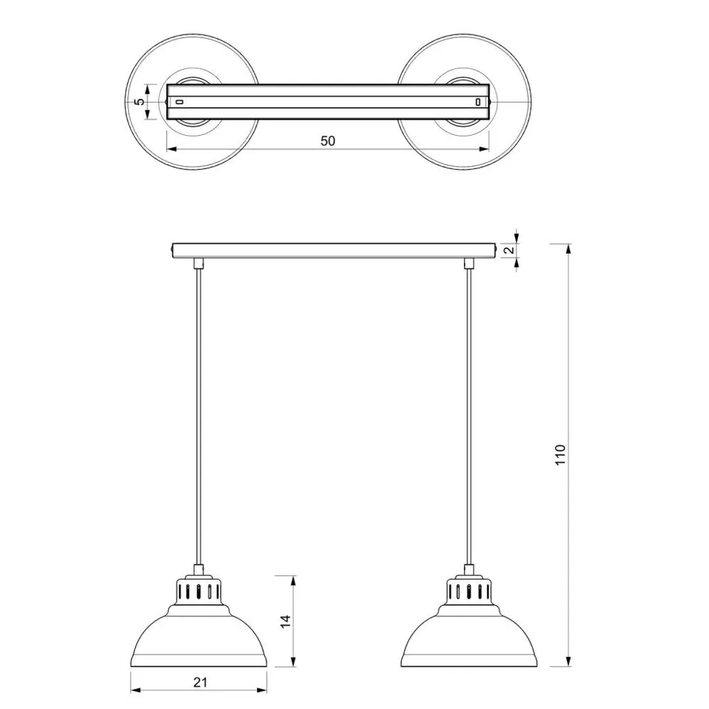 Lampe suspendue SVEN 9076 blanche avec double diffuseur à lamelles - 3