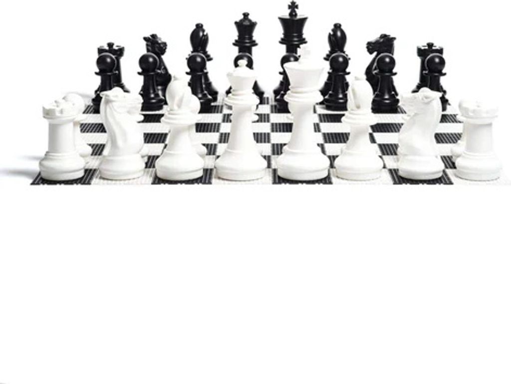 Ubergames - XXL großes Schachspiel, Gartenschach, UV-geschützt - 41 cm König - mit Gummi Matte 160x160zm - Mit 2 Taschen