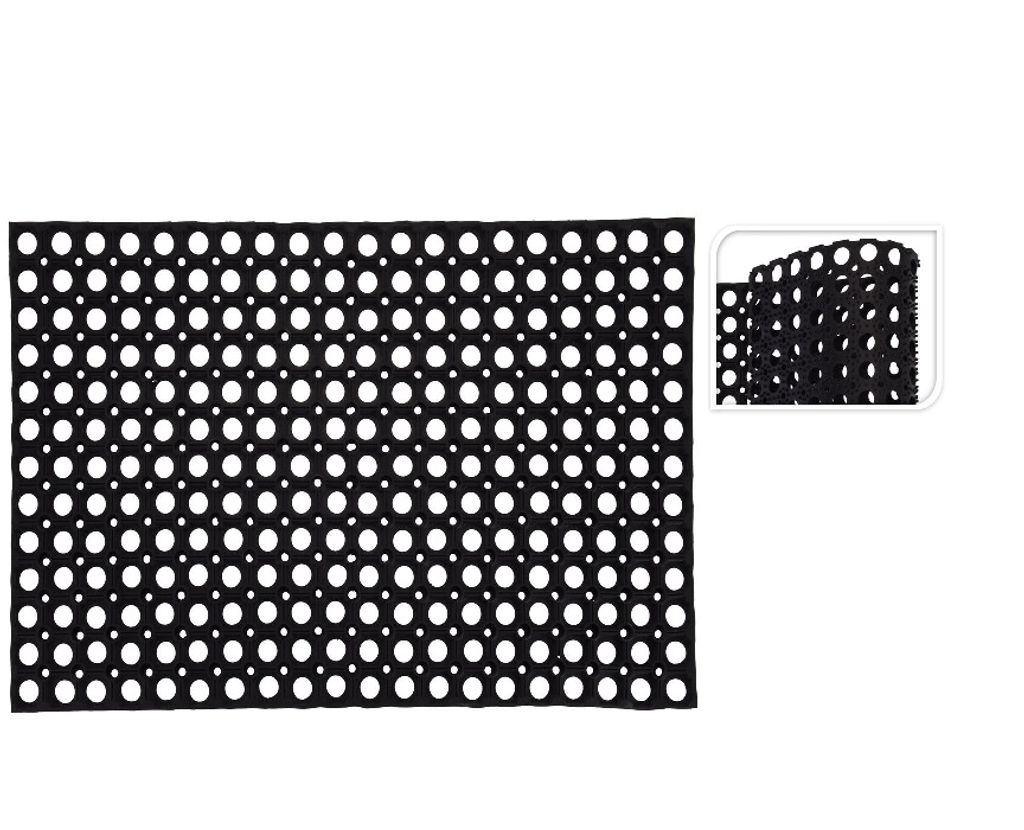 Basic Rubberen Deurmat Met Gaten 50X80 Cm Zwart
