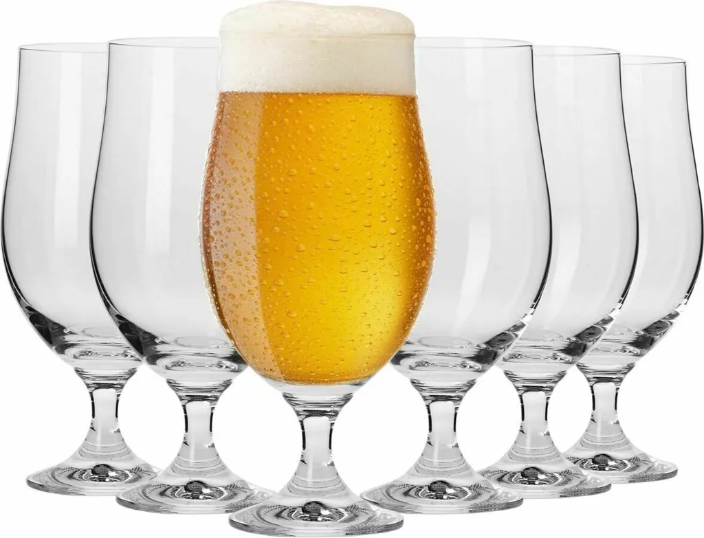 KROSNO Harmony Set 6 Bicchieri Birra con Stelo 500ml - Vetro Cristallino