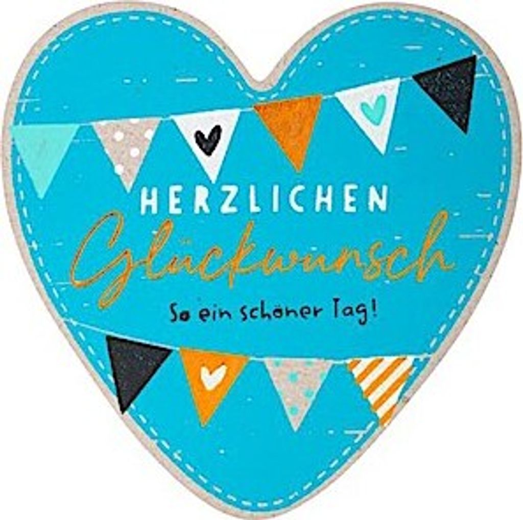 Grußkarte happy hearts »11« \Herzlichen Glückwunsch - so ein schöner Tag\" in Herzform"
