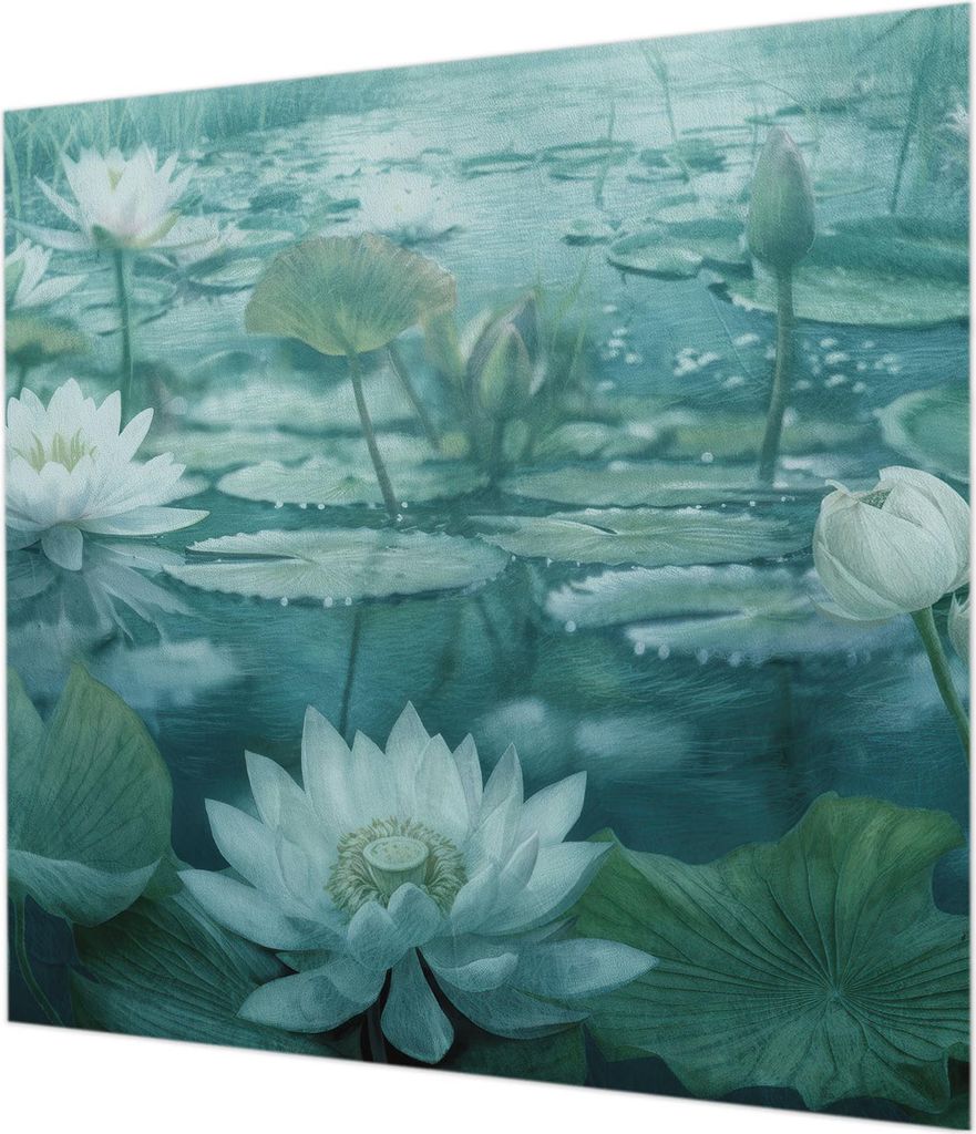 Wandtapete - Dekorative Tapete für Wohnzimmer - Tapetenfolie für Wanddekoration - 250x250 cm - Wasserblumen
