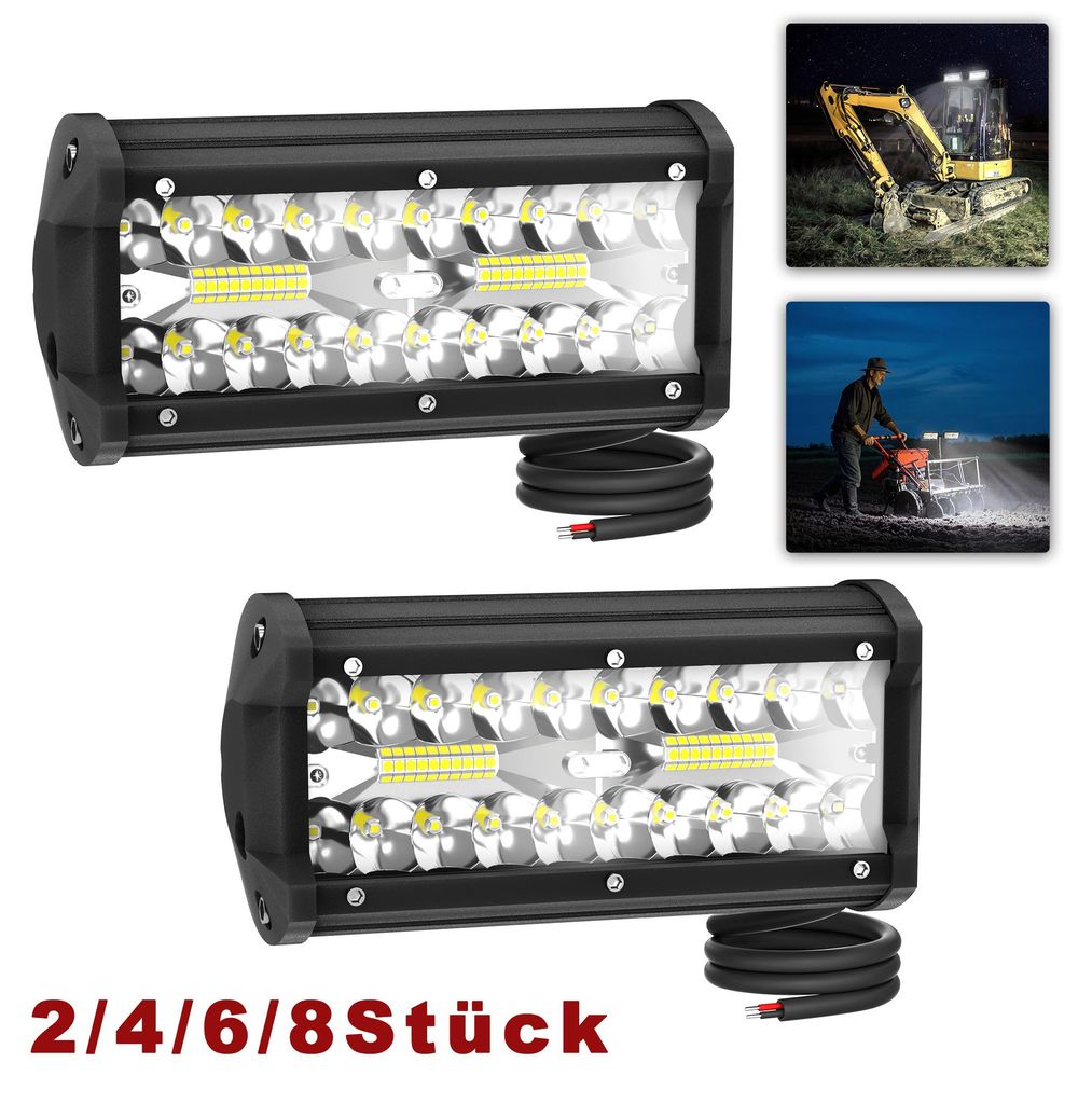 YARDIN 120W LED Arbeitsscheinwerfer Set, 2 Stück Produktbild 