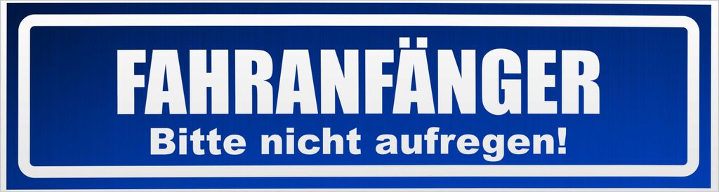 Kiwistar Fahranfänger. Bitte Nicht aufregen invertiert Magnetschild Schild magnetisch - 30cm Blau - reflektierend - Magnetfolie für Auto PKW Kfz